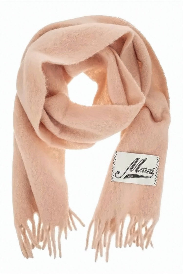 Fringed Blush Pink Alpaca Blend Scarf
