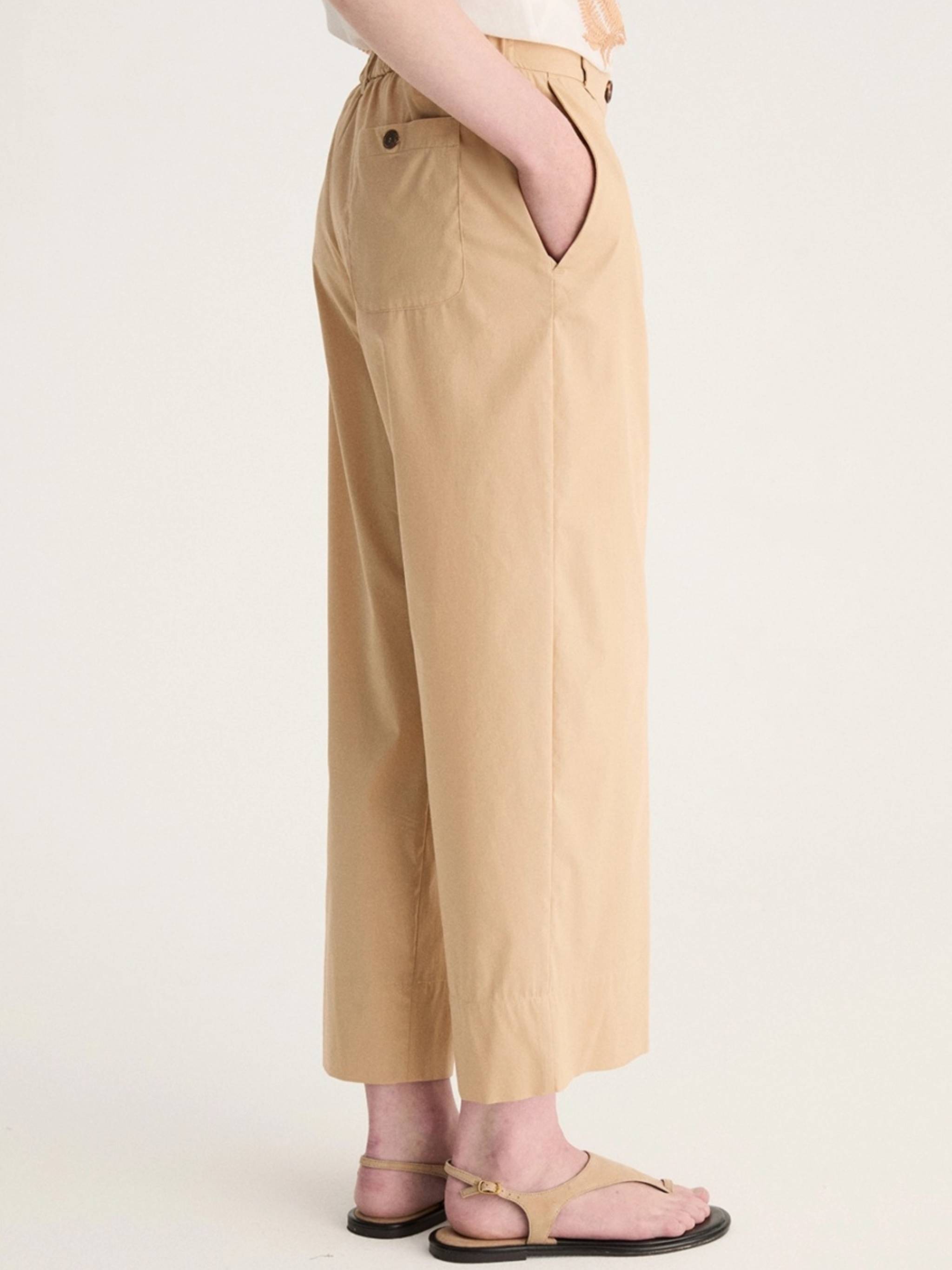 Wide-Leg Cropped Minimalist Silhouette Pants