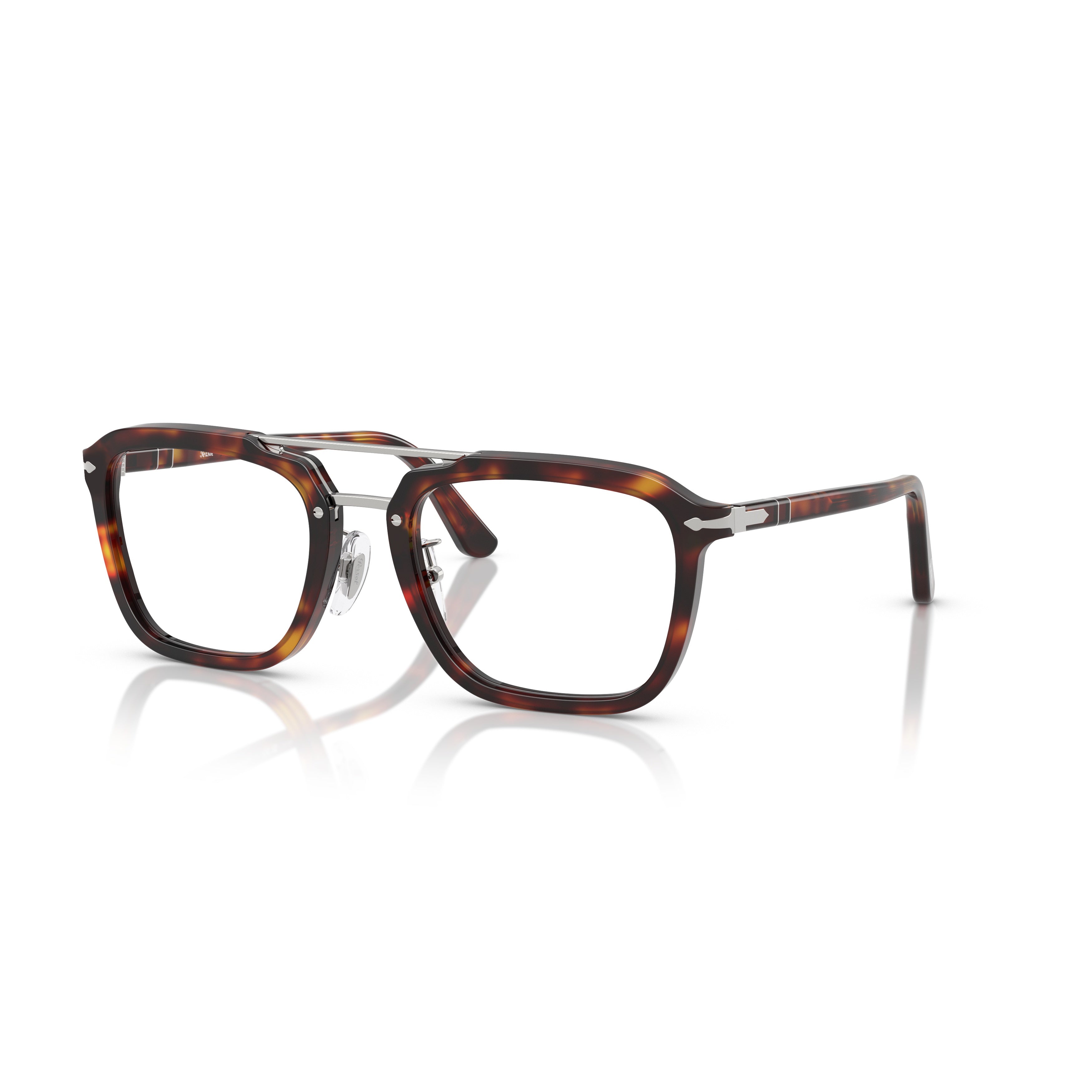 0po0204v Bold Tortoiseshell Acetate Square Frame Eyeglasses
