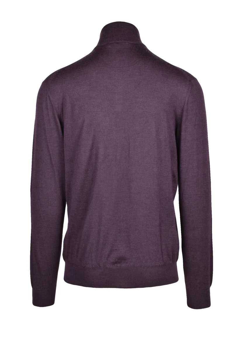 High Neck Zip Pullover - Red