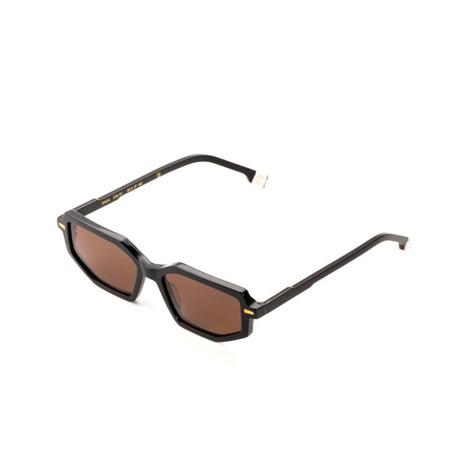 Dalia Geometric Frame Sunglasses with Subtle Gold Accents