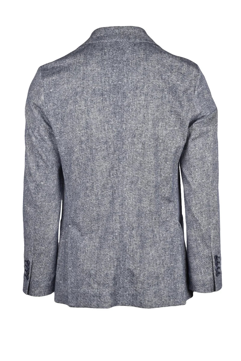Heathered Blue Blazer with Rounded Style
