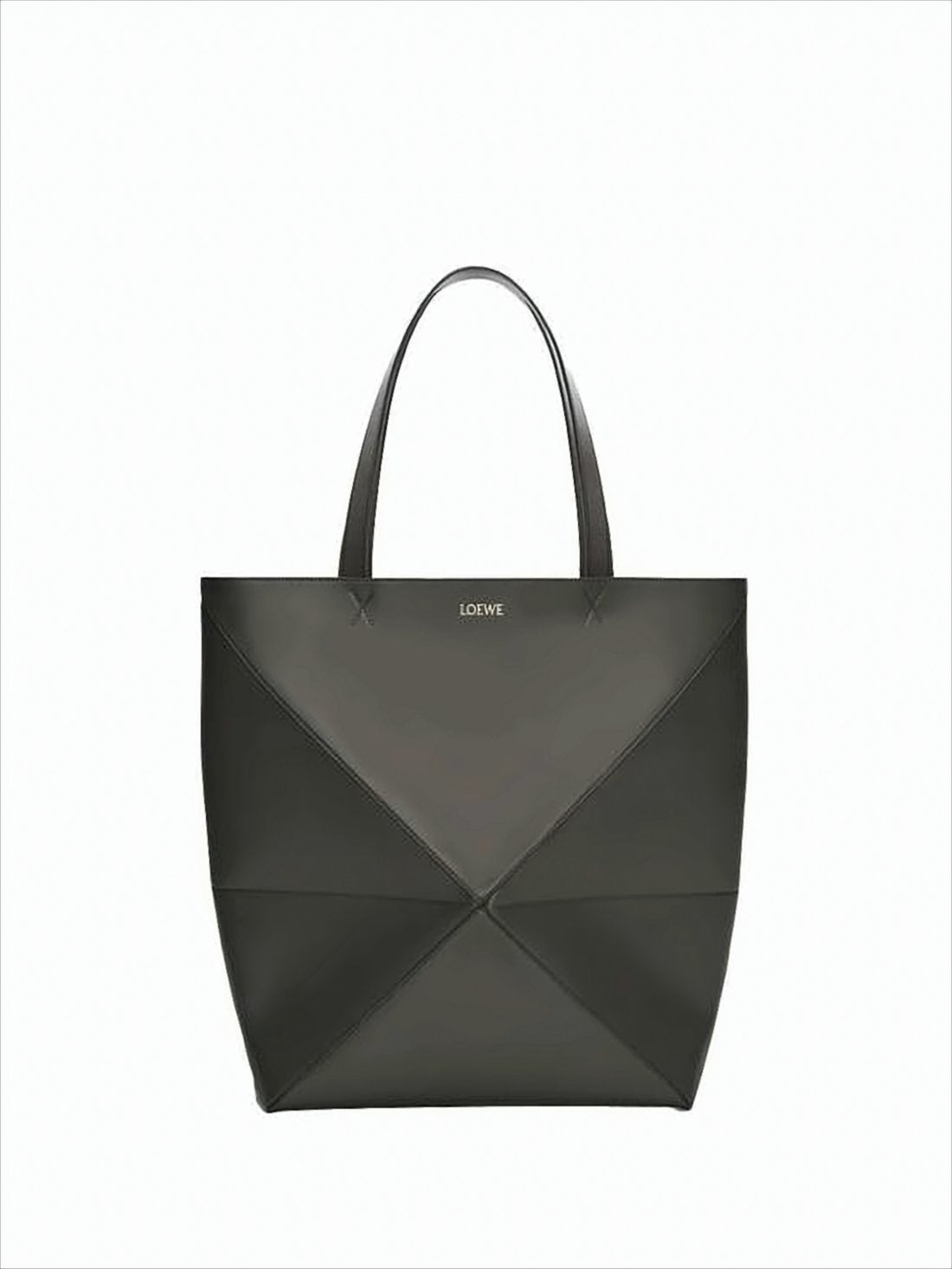 Geometric Design Calf Leather Shoulder Bag