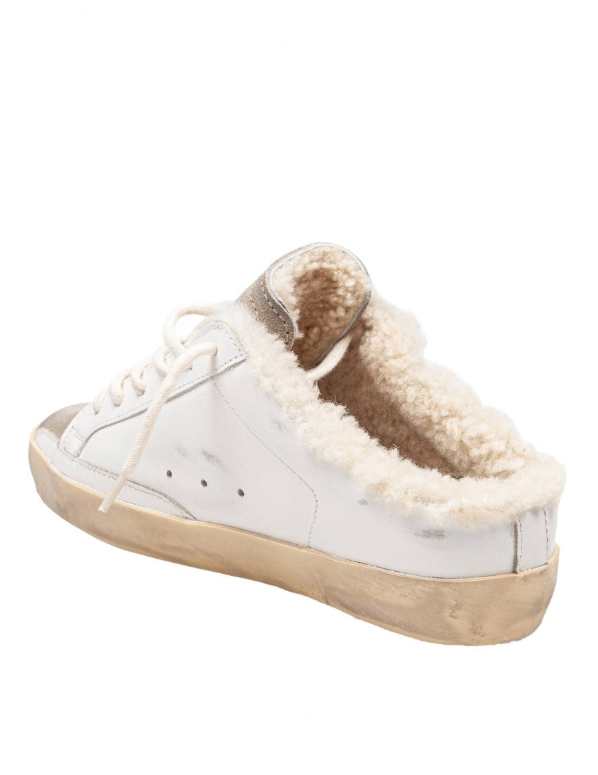 Sneakers Super Star Leather Sabot White And Taupe