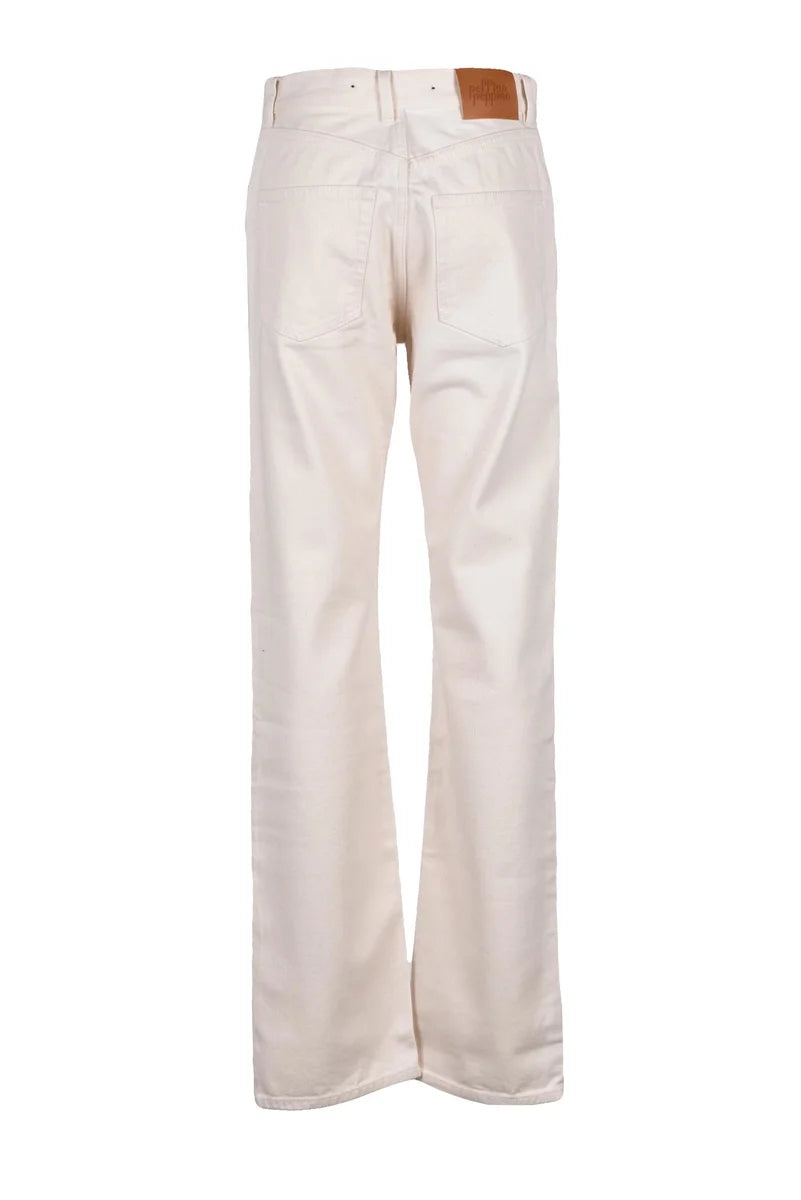 High-Waisted Jeans - Beige