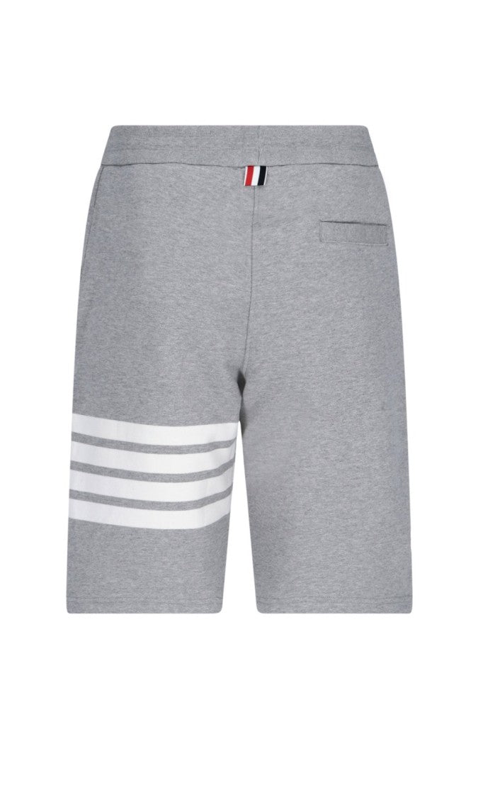 Tailored Grey Cotton Shorts With Practical Pockets