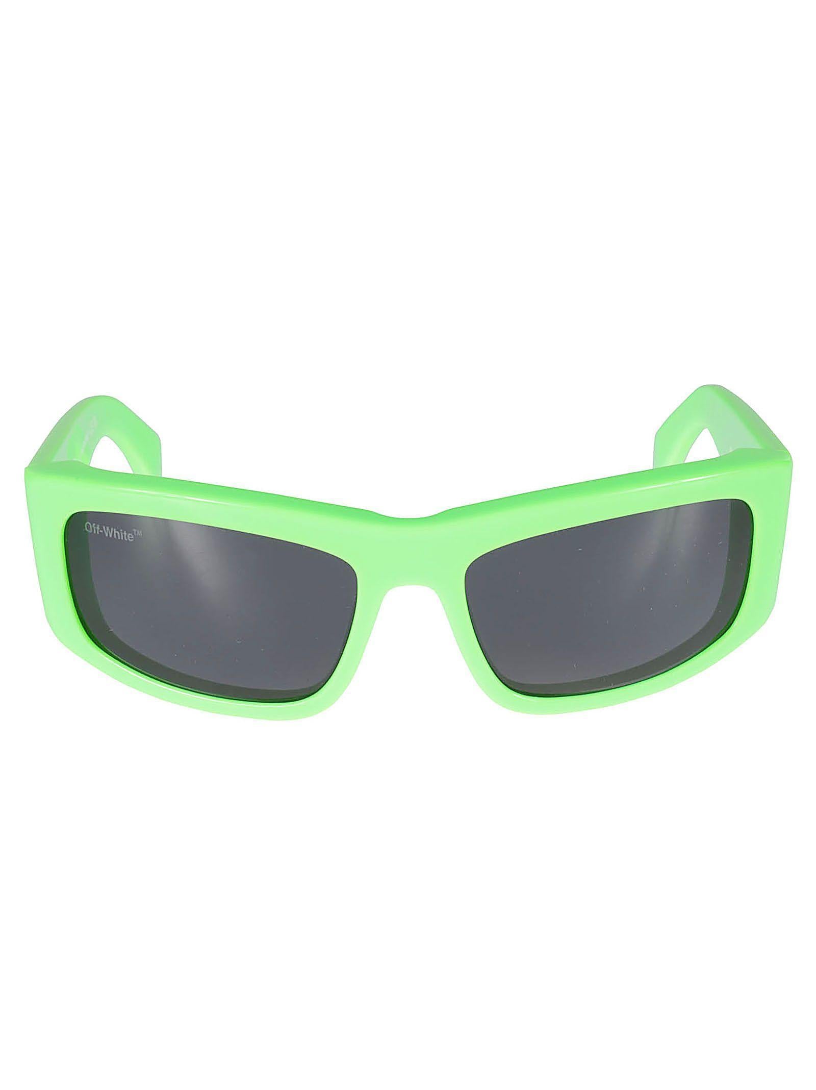 Oeri044 Joseph Rectangular Neon Green Acetate Sunglasses