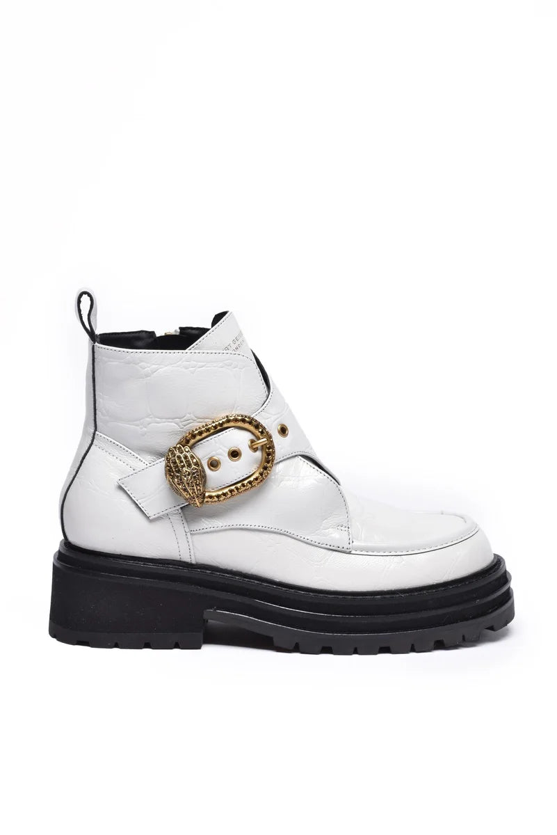 Patent Ankle Boots - White