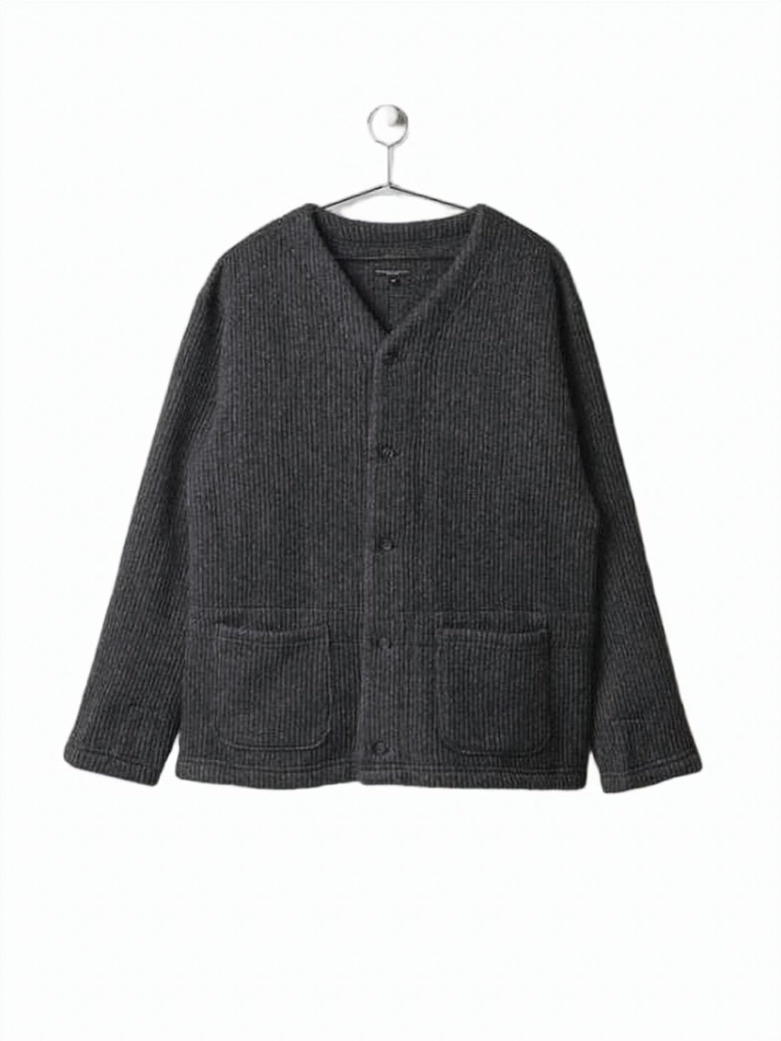Ribbed Knit Cardigan with V-Neckline