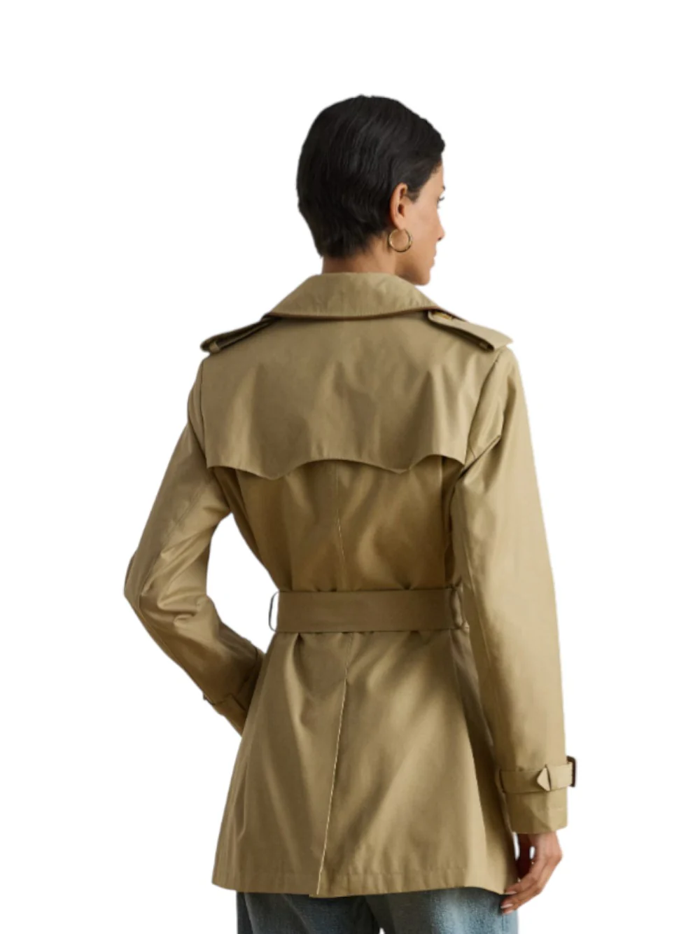 Light Beige Double Breasted Lined Trench