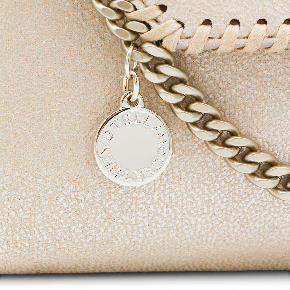 Gold Faux Leather Falabella Mini Crossbody Bag