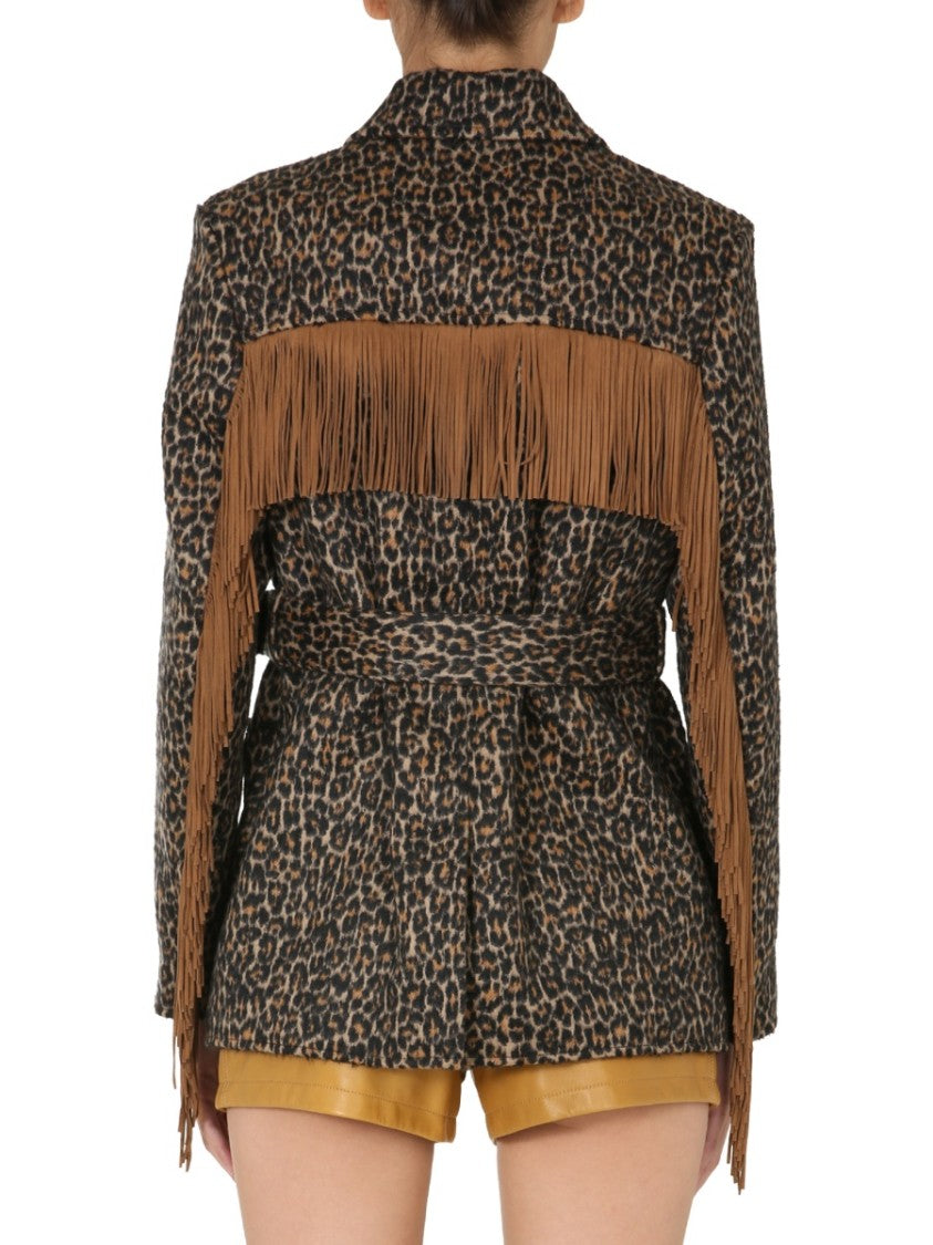Structured Leopard Print Jacket