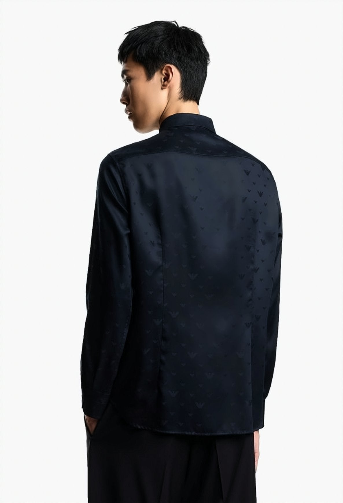 Lyocell Jacquard Shirt With All-Over Eagle Design