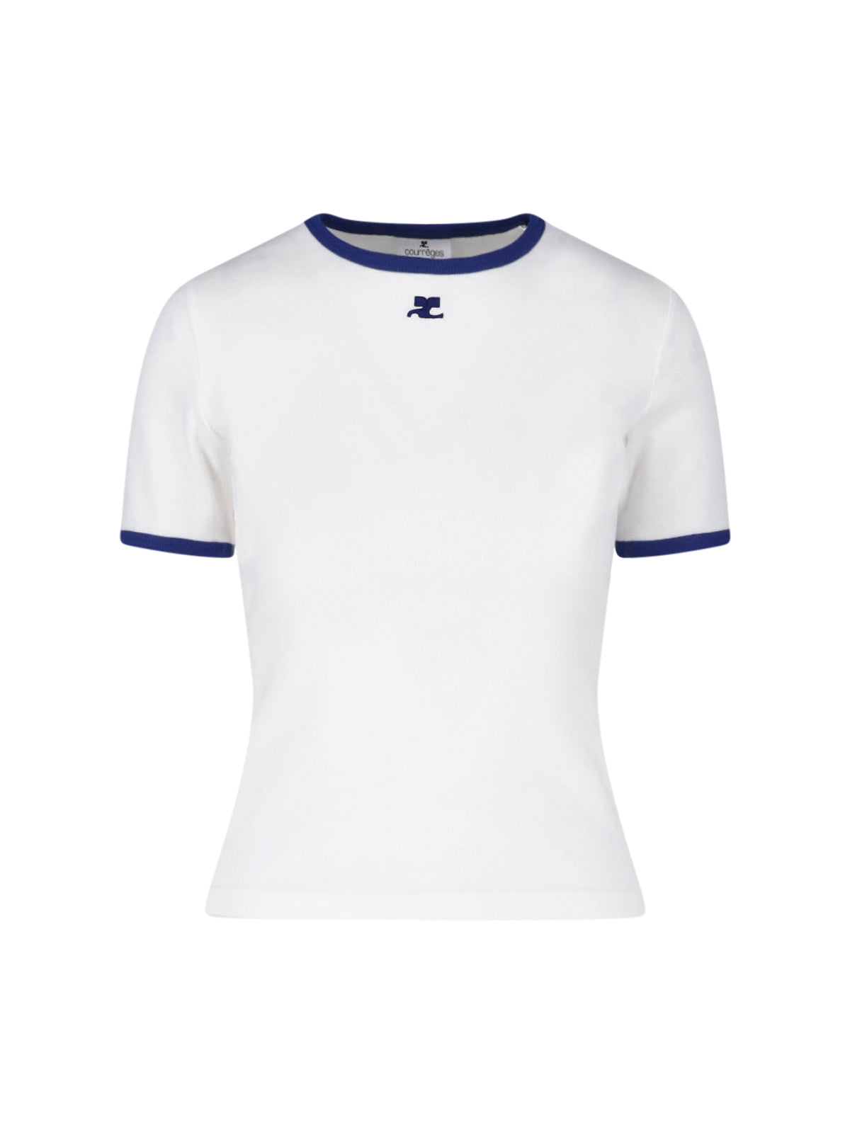 White Signature Contrast Trim T-Shirt