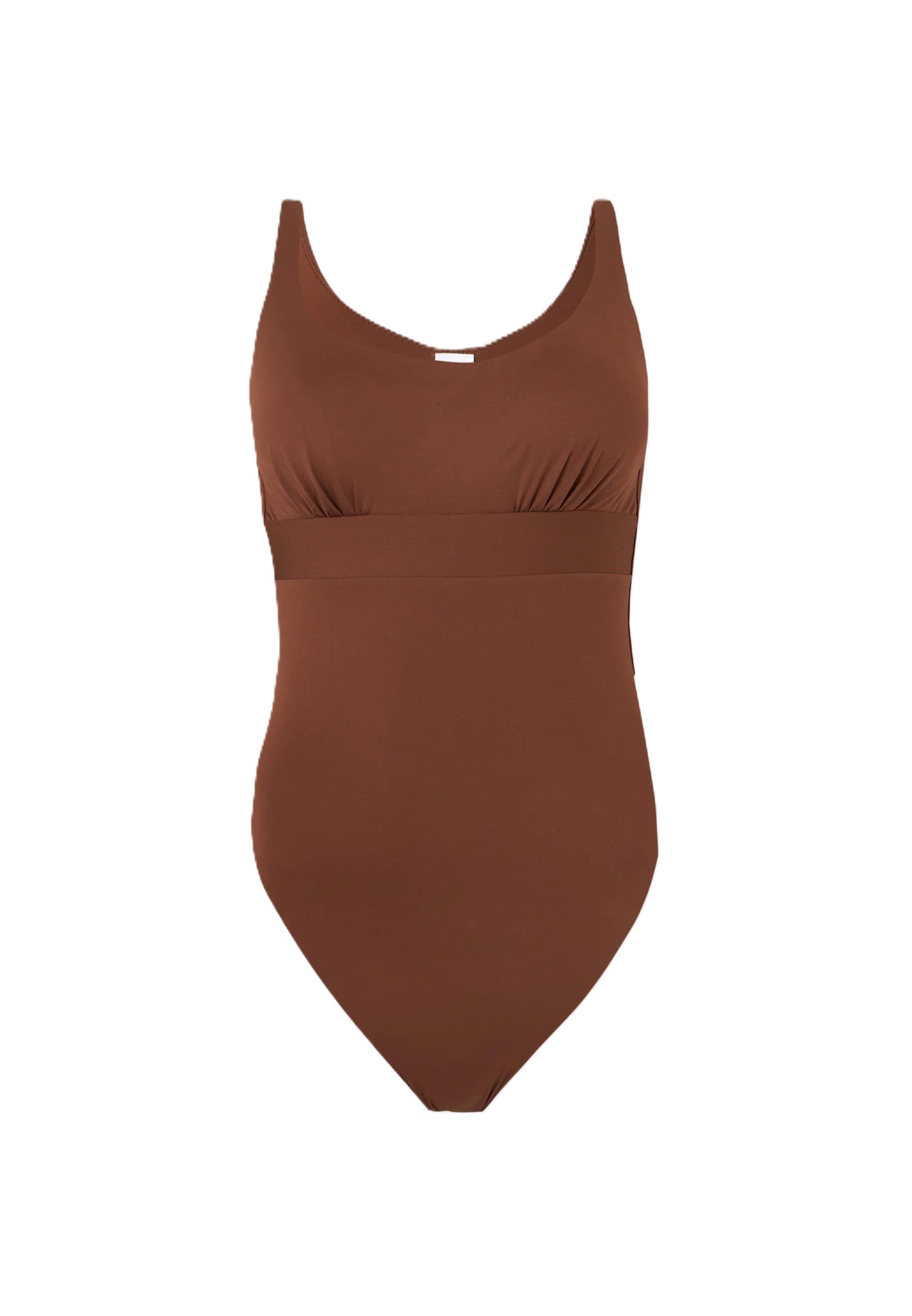 Scoop Neck One-Piece Swimsuit with Wide Shoulder Straps