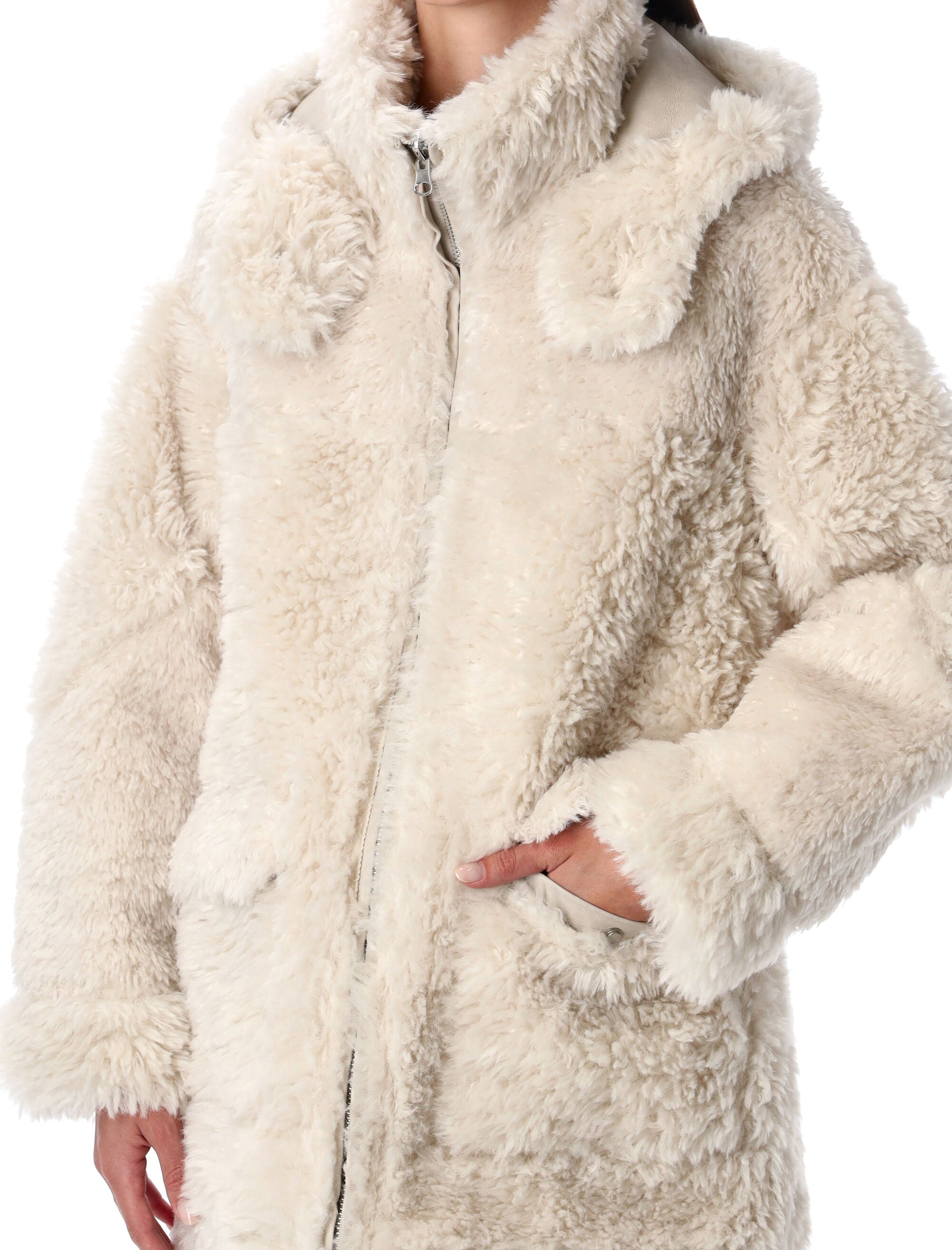 Reversible Faux Fur Coat With Hood