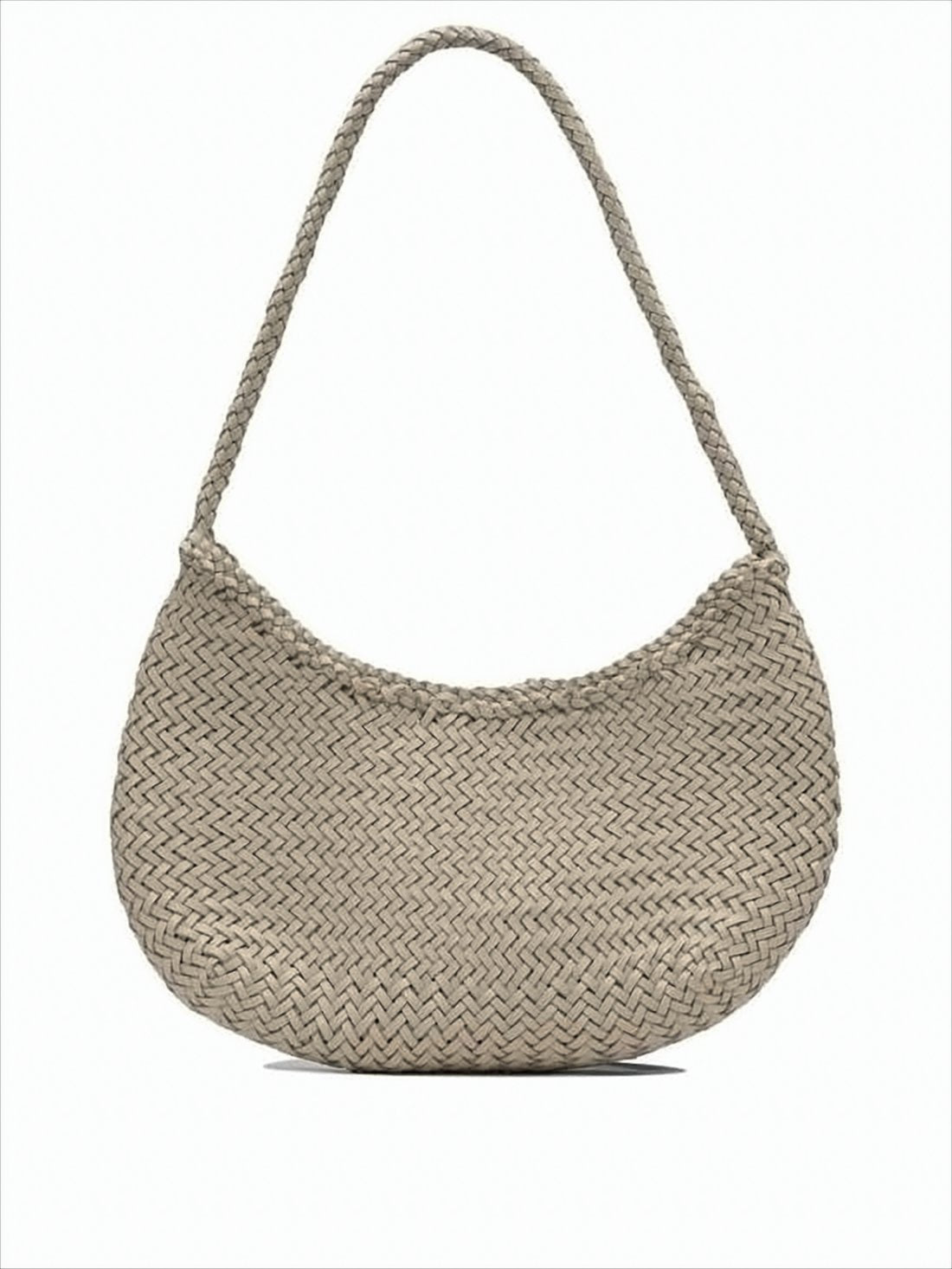 Woven Buffalo Leather Shoulder Bag