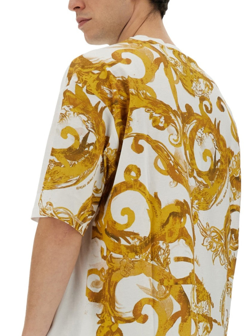 Oversized T-Shirt With Bold Logo And Intricate Patterned Sleeves
