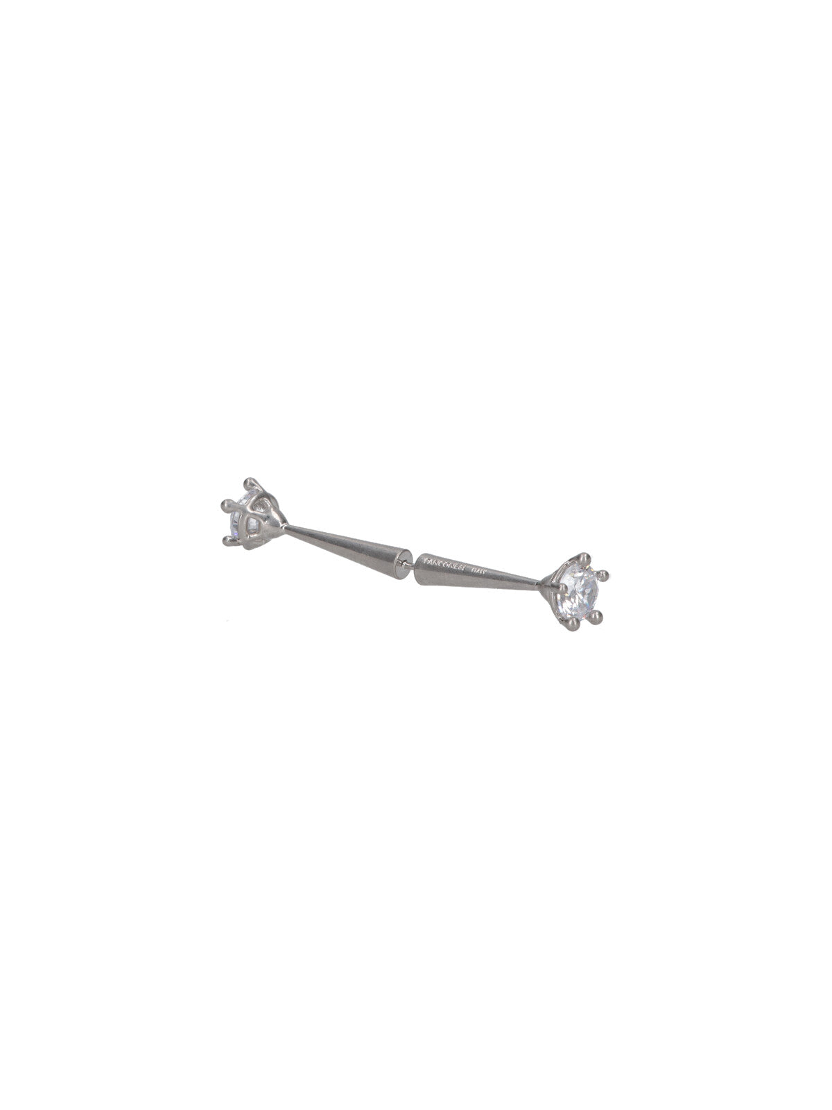 "Constellation" Ear Cuff In Silver-Plated Brass, Crystal Details.
