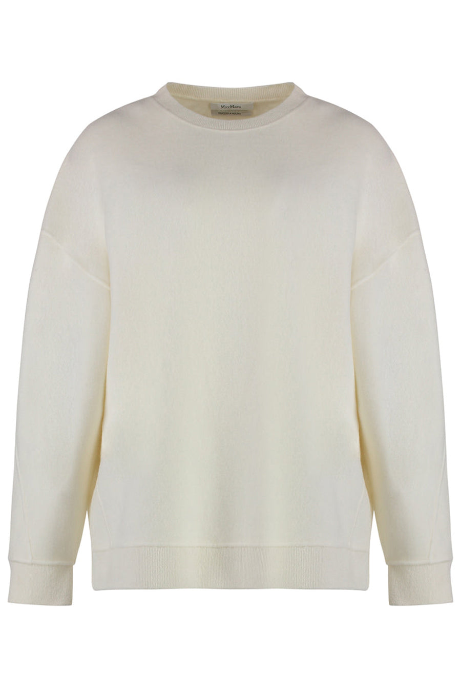 Relaxed Fit Long-Sleeve Wool Blend Top