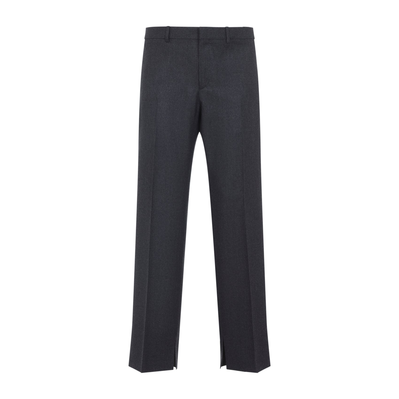 Pinstriped Grey Wool Trousers