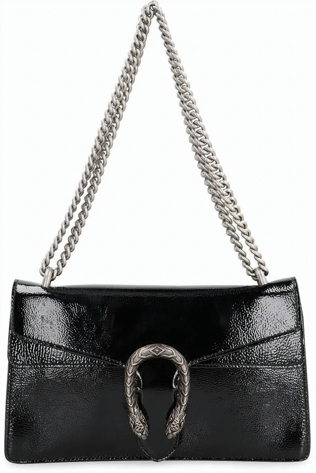 Rectangular Patent Leather Shoulder Bag