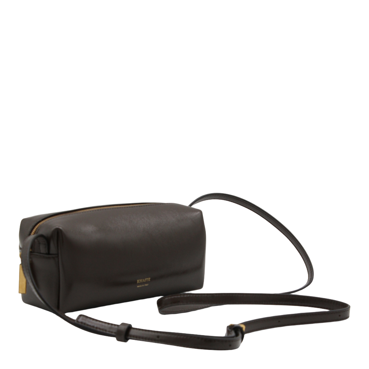 Rectangular Crossbody Bag in Polished Leather