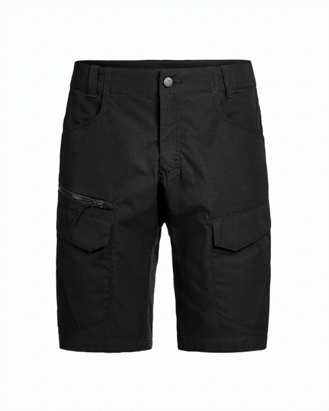 Functional Black Shorts with Multi-Pocket Design and Durable Finish