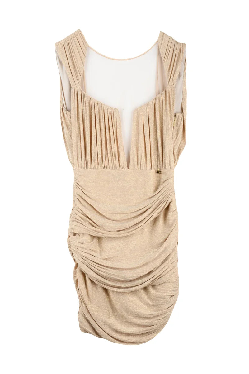 Mini Dress Lamé - Beige