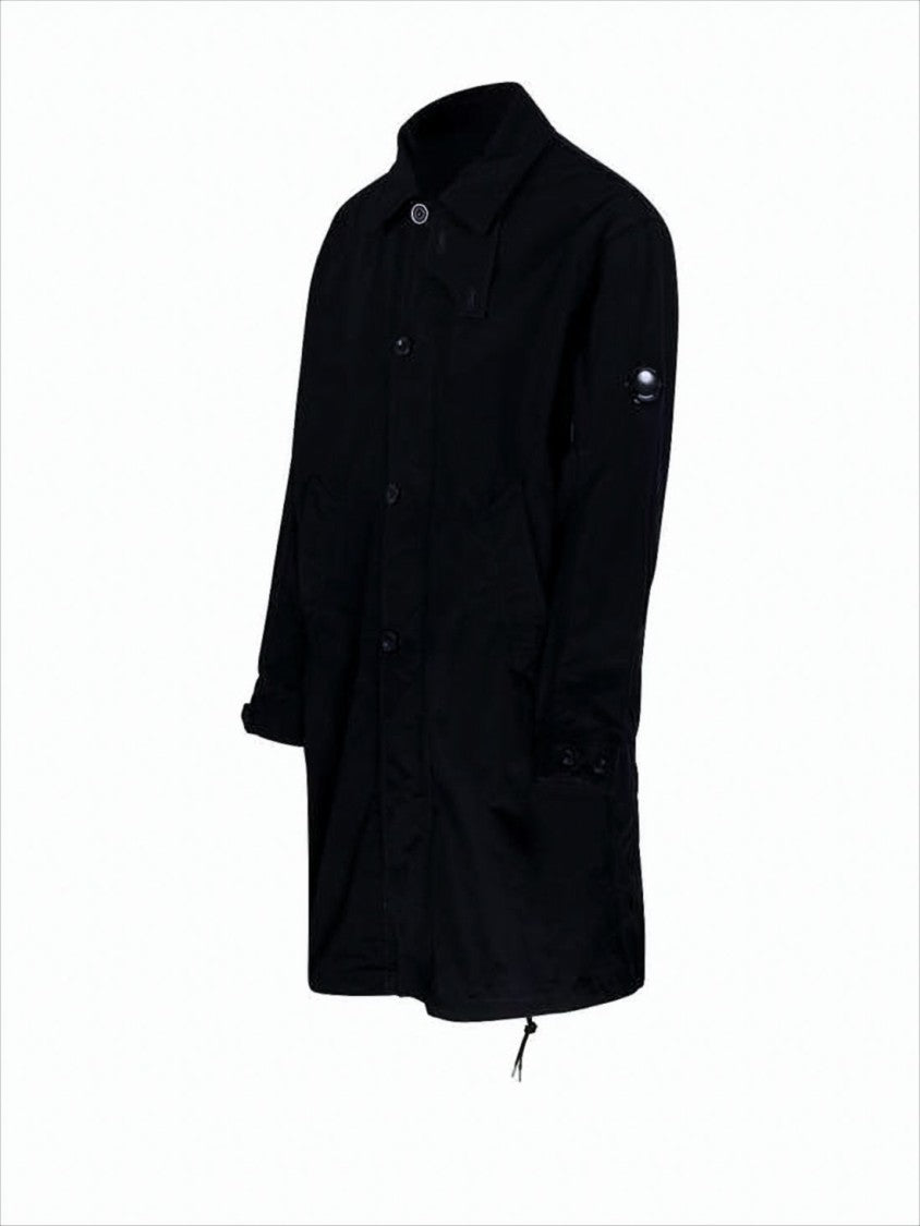 Button-Up Minimalist Coat With Adjustable Cuffs And Drawstring Hem