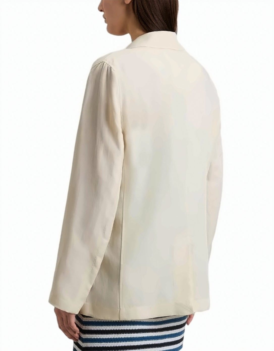 Linen Blend Notch Lapels Single Blazer