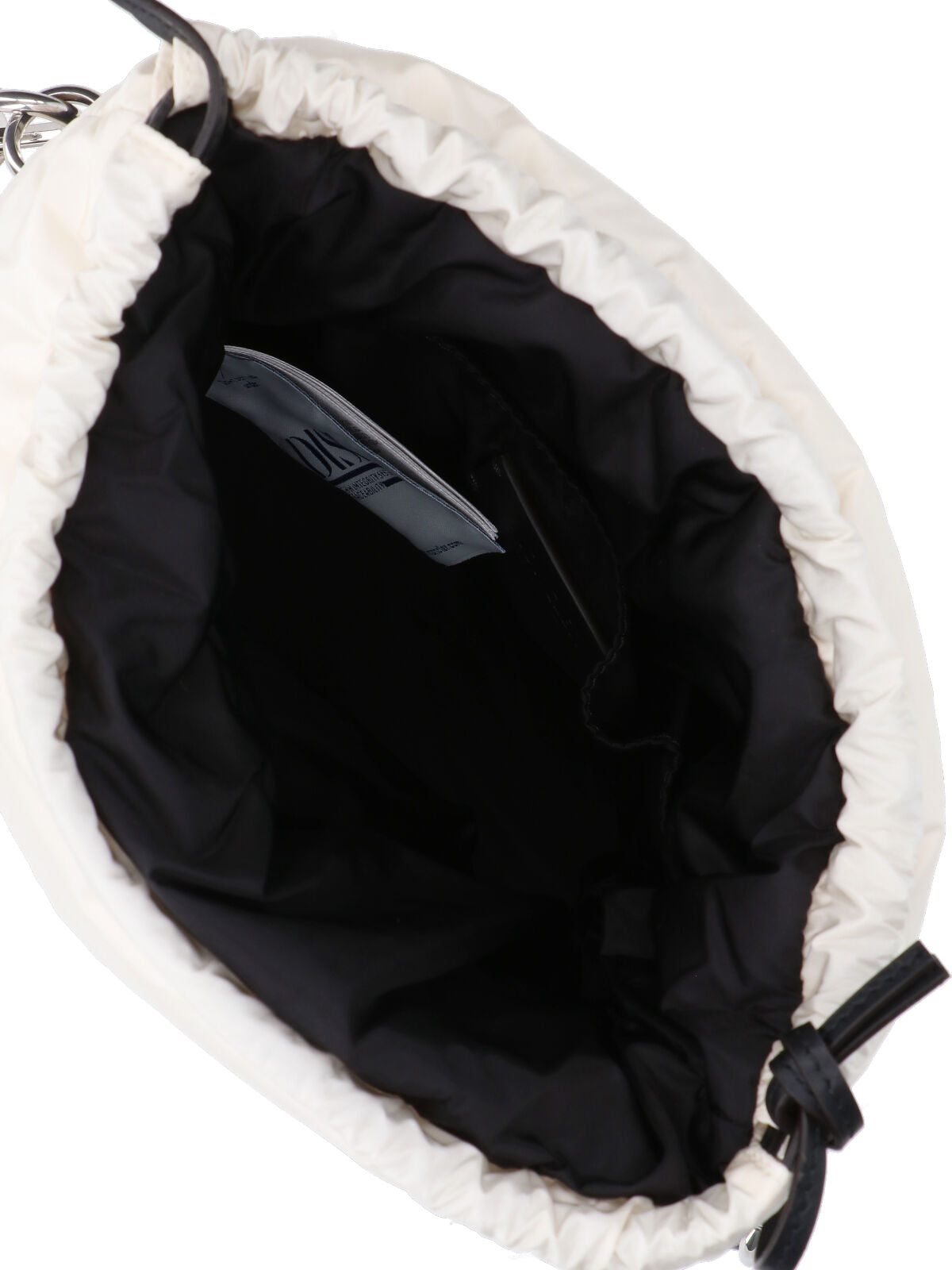 White Caradoc Quilted Nylon Bucket Bag