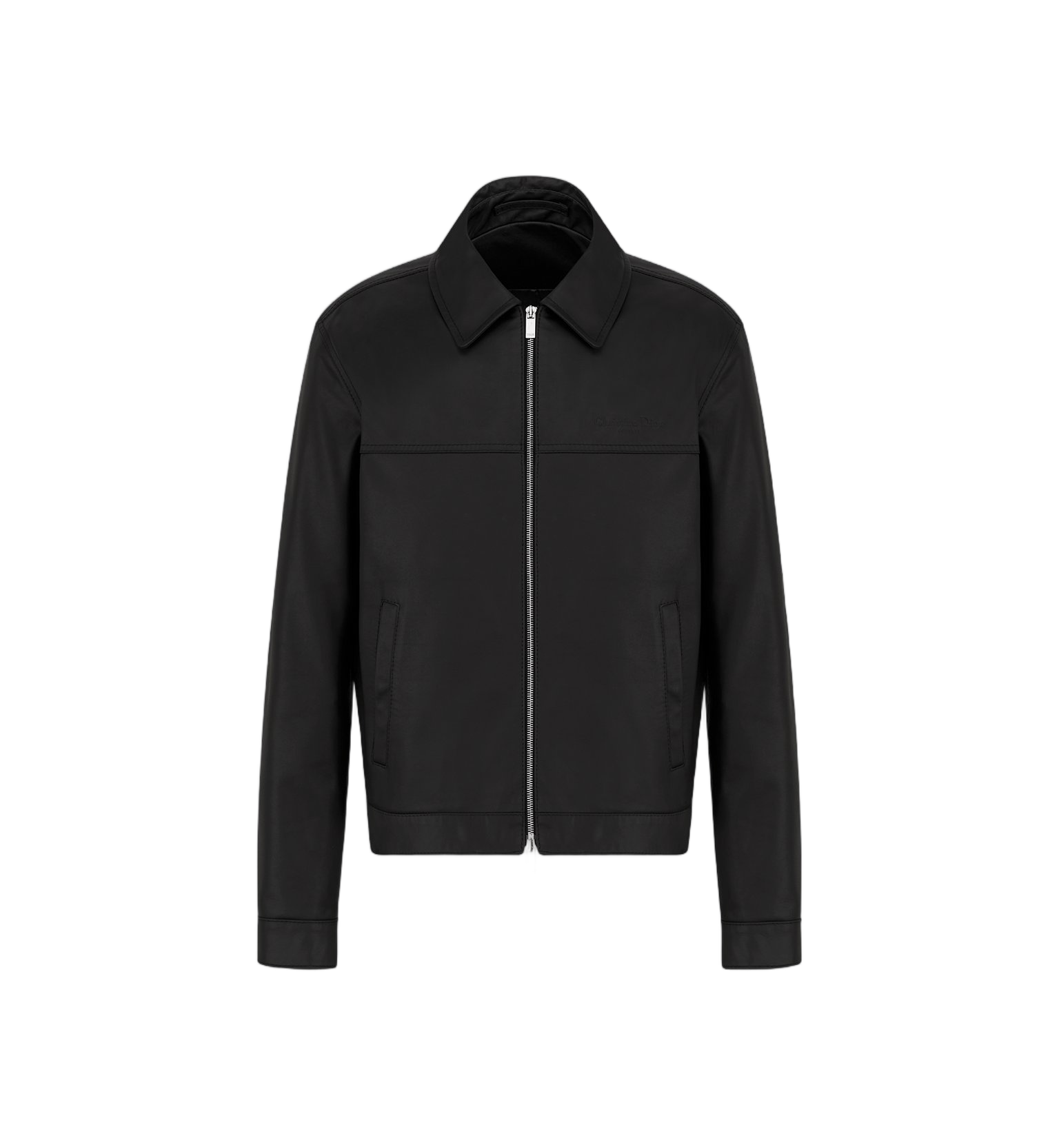 Quilted-Back Black Leather Minimalist Jacket