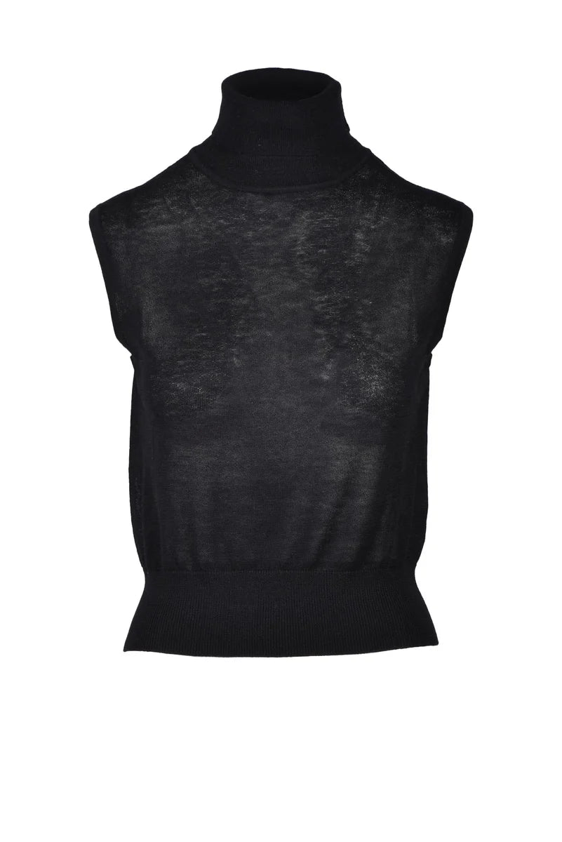 Silk and Cashmere Top - Black