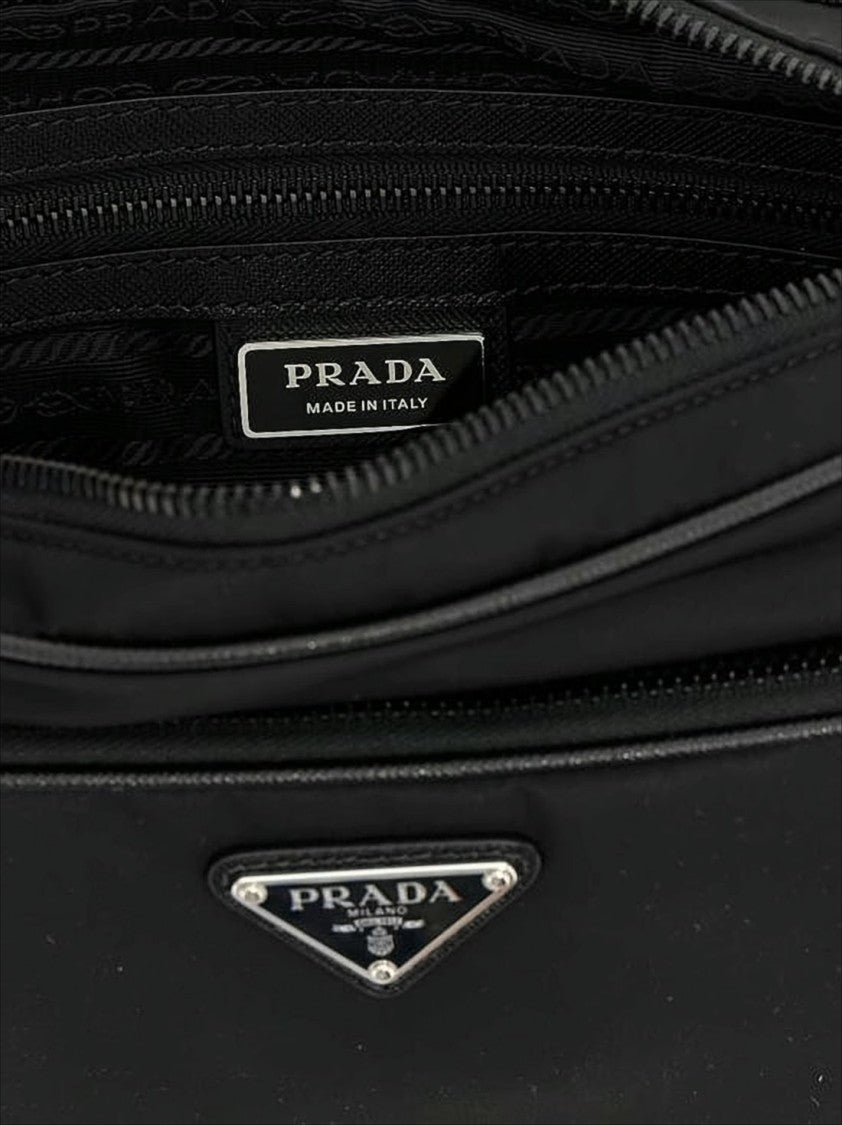 Rectangular Shoulder Bag with Triangular Logo