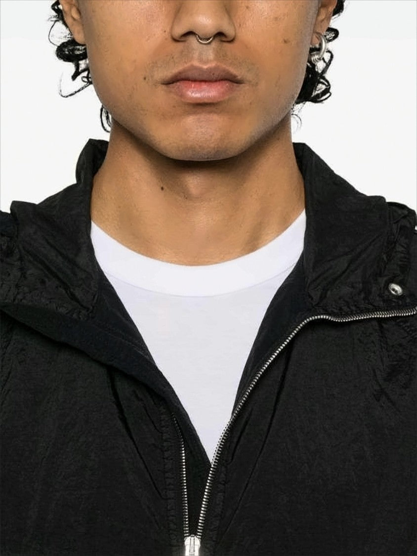Lightweight Hooded Jacket with Zippered Front and Patch Detail
