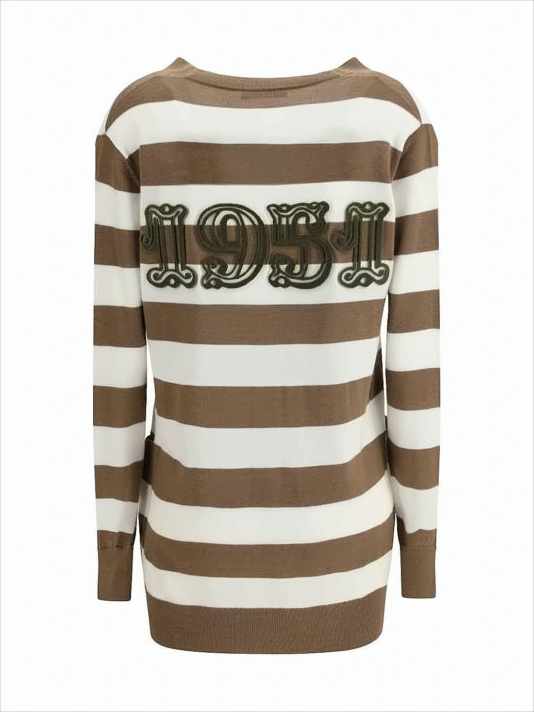Wide Horizontal Striped Wool Cardigan