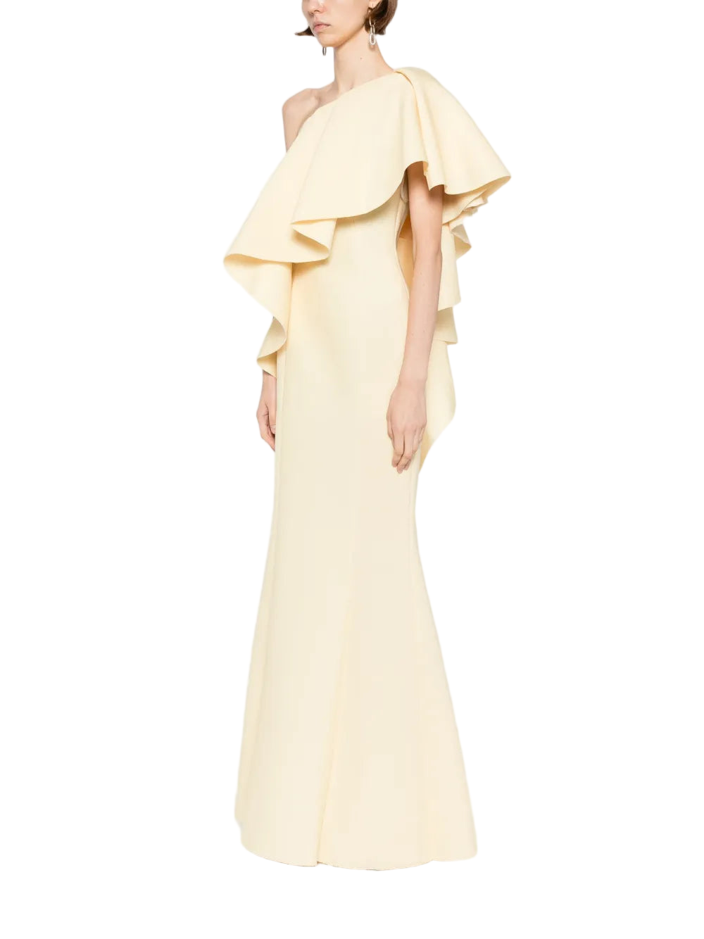 Ruffled Scuba Long Dress