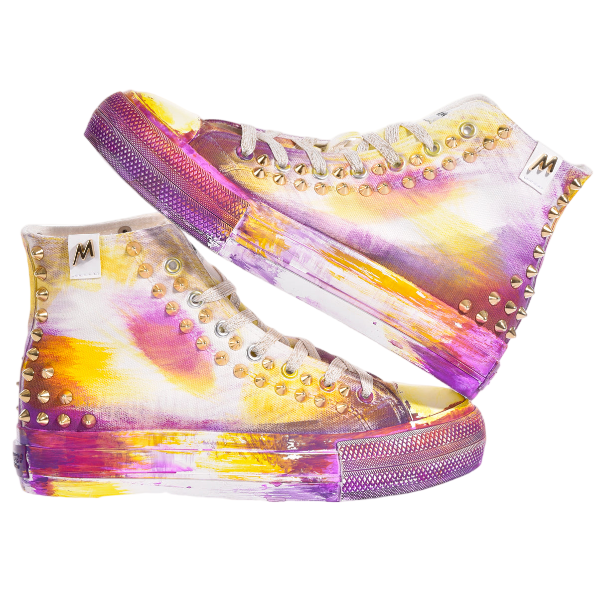 Hand-Painted High-Top Platform Sneakers