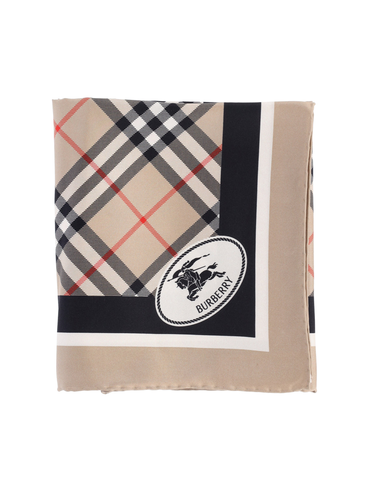 Square Plaid Scarf With Bold Border