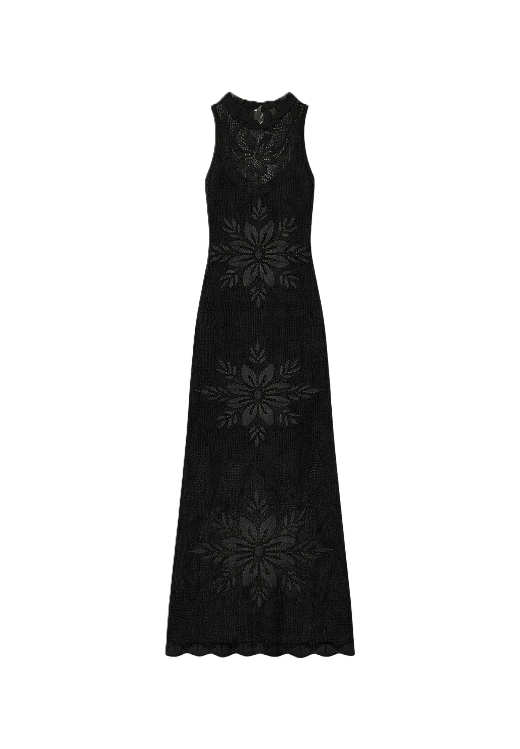 Maxi Dress with Floral Lace Patterns