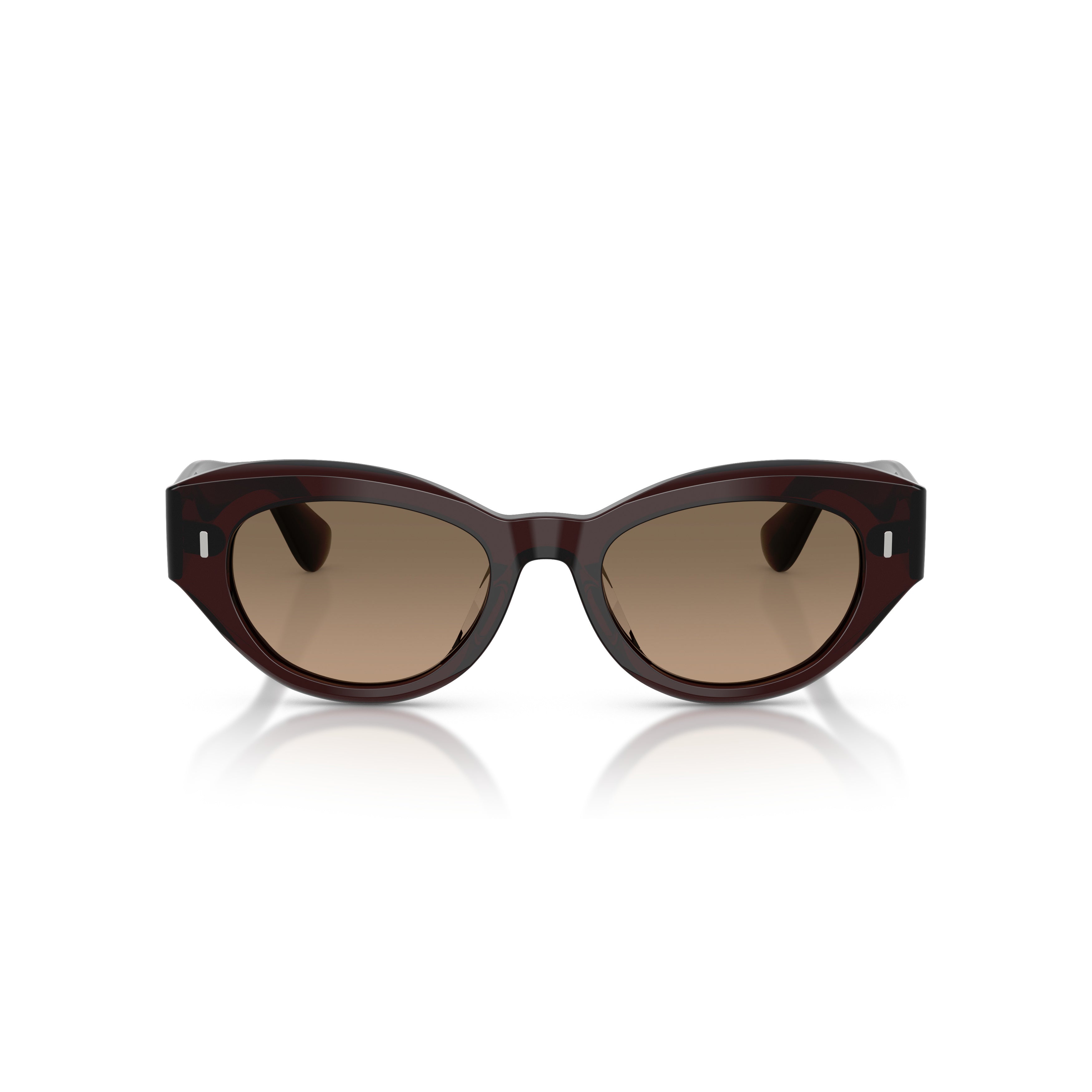 0ov5615su Rounded Cat-Eye Sunglasses with Glossy Acetate Frame