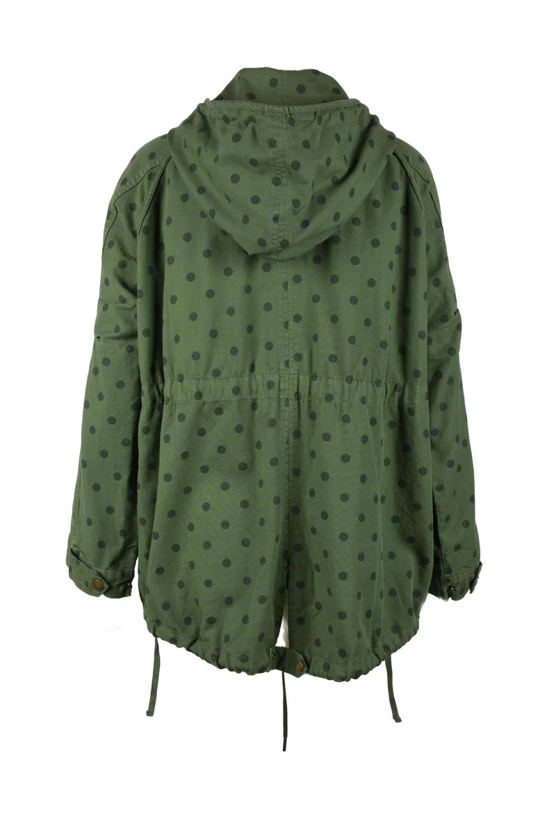 Relaxed-Fit Green Parka with Adjustable Features