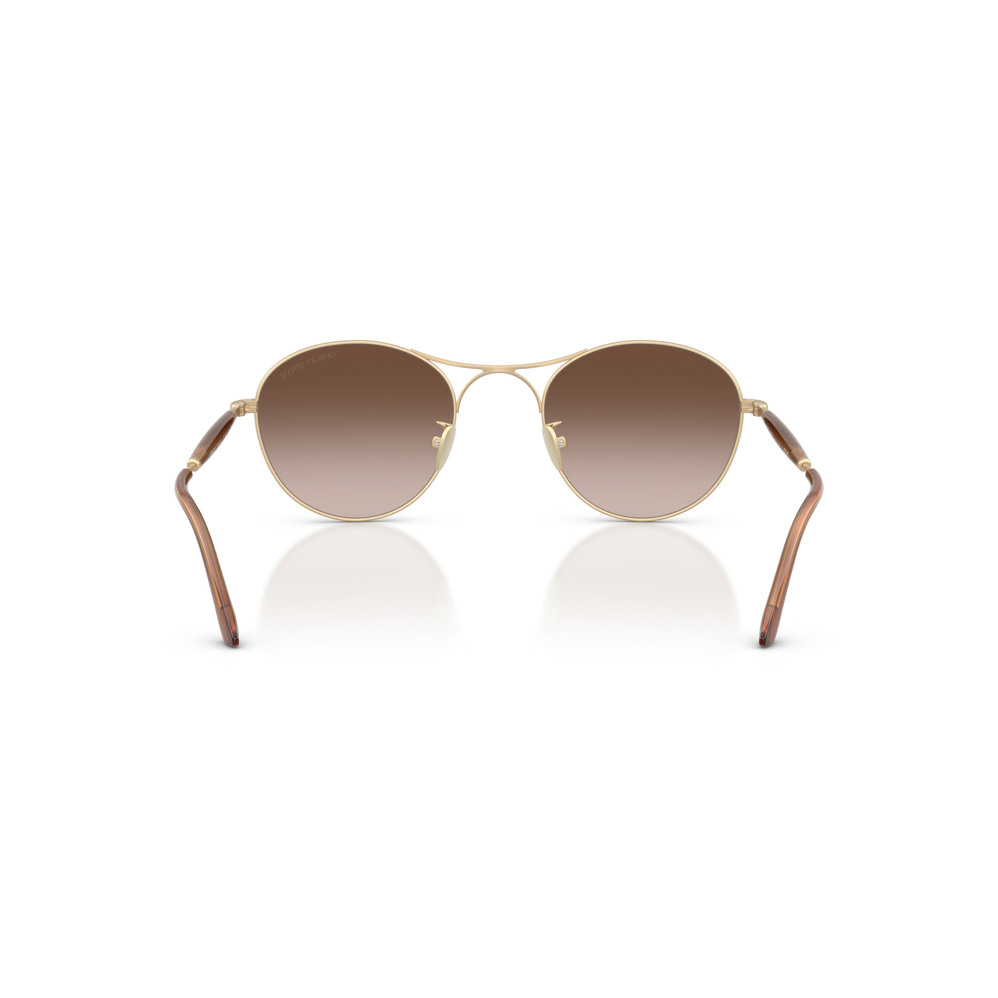 0ar6177 Round Gradient Brown Sunglasses with Gold-Tone Steel Frame