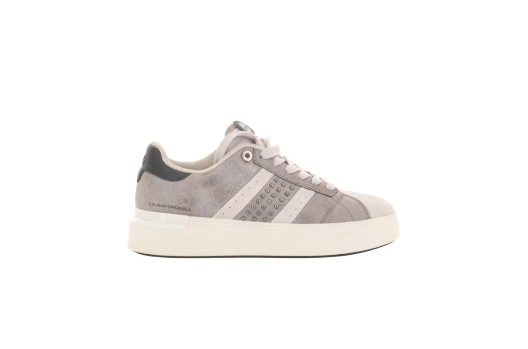 Microfibre And Suede Shoes With Studded Detailing