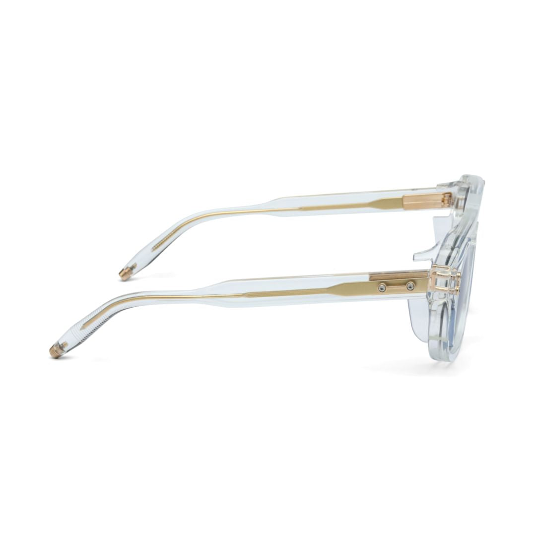 Phoenix Geometric Frame Sunglasses with Blue Tinted Lenses