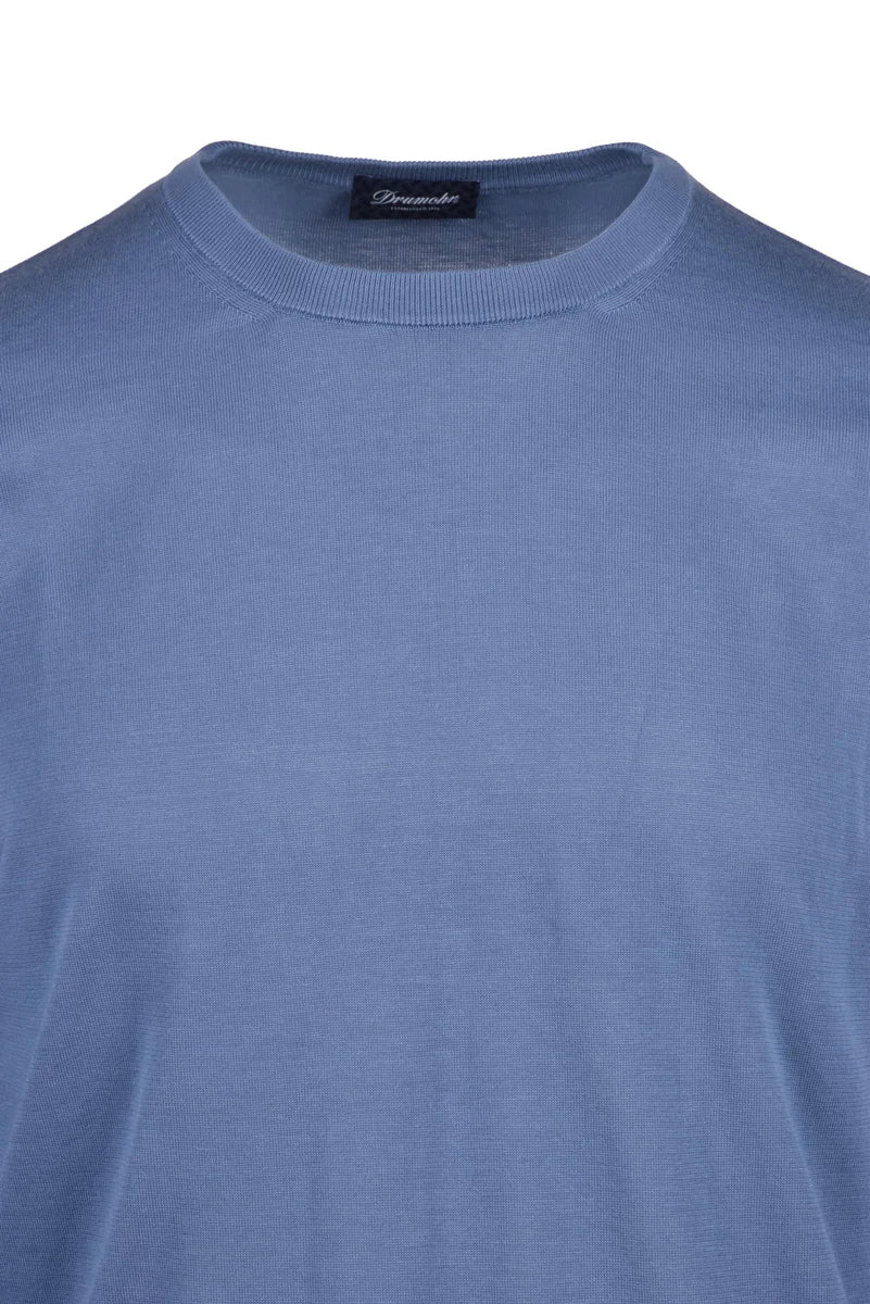 Cotton Crew Neck Sweater - Blue