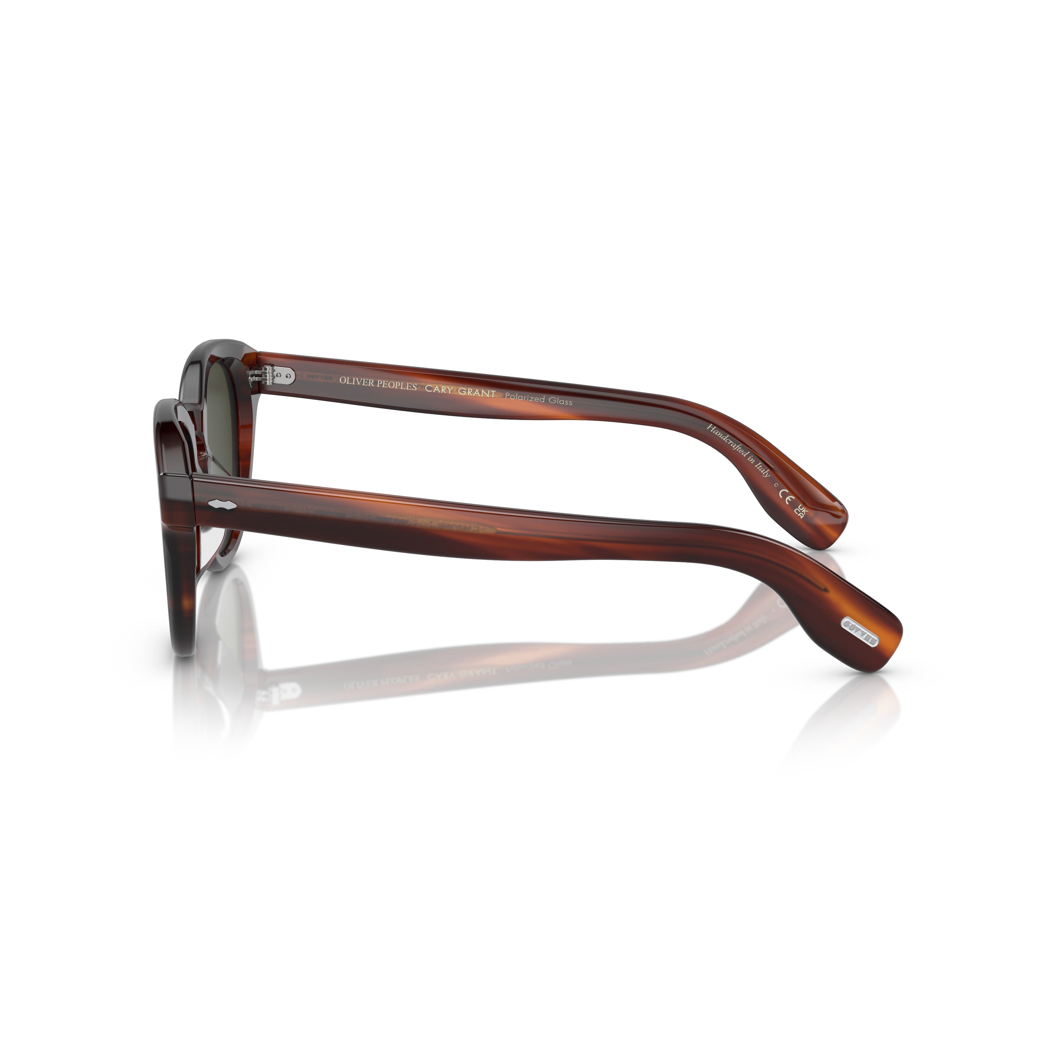 0ov5413su Tortoiseshell Round Sunglasses with Silver Accents