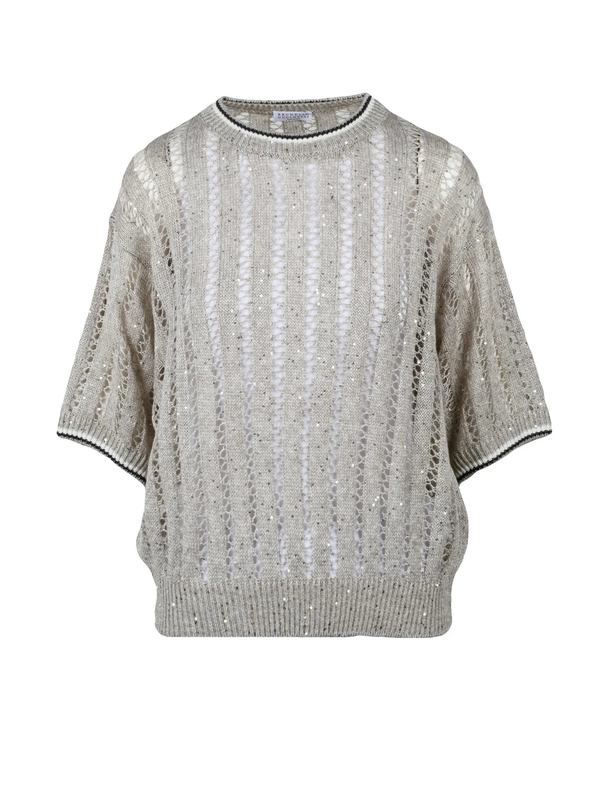 Beige Linen Nylon Women Sweater