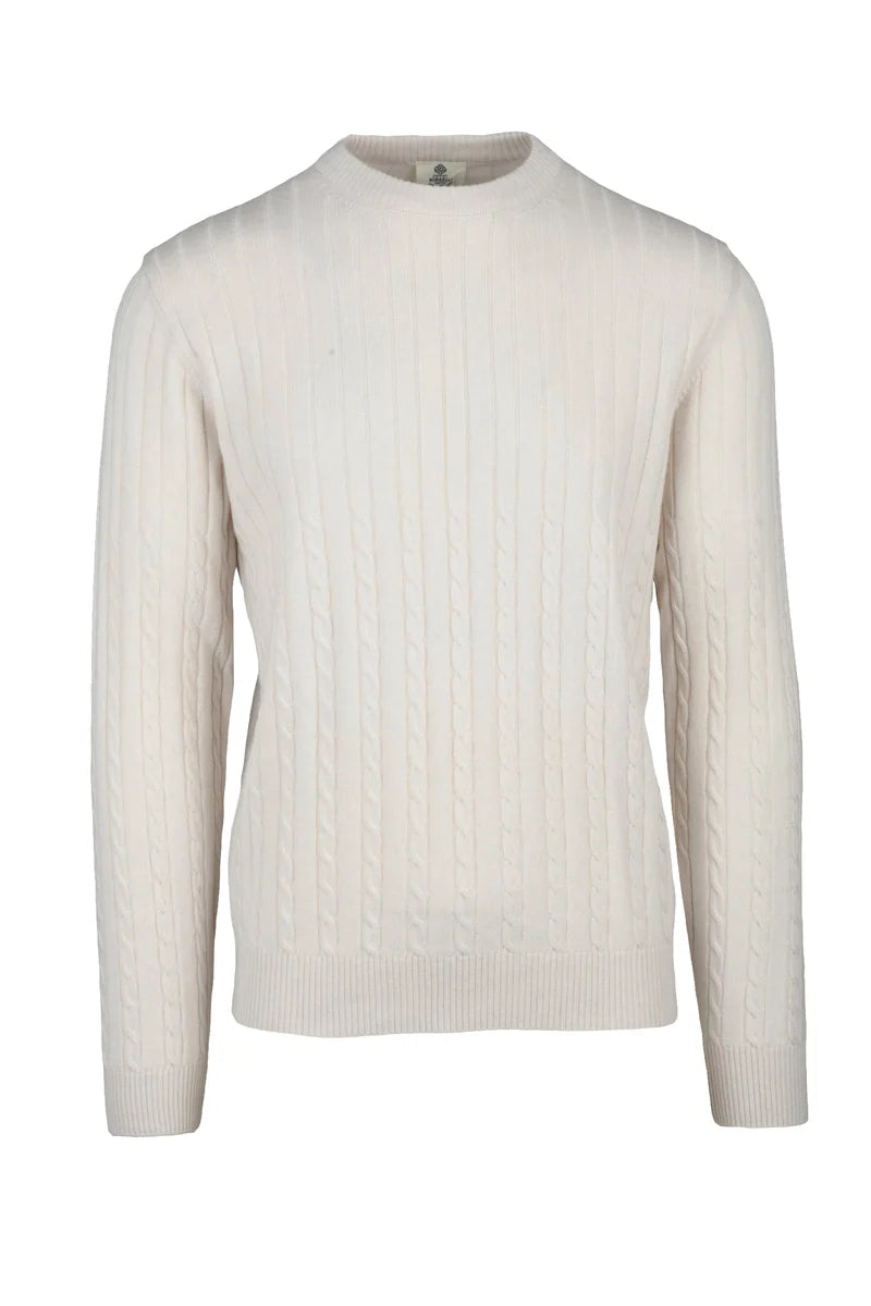 Textured Cable Knit Pullover Luigi Borrelli Napoli Sweater